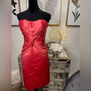Melissa Sweet Women’s Strapless Cocktail Dress Coral Size 6